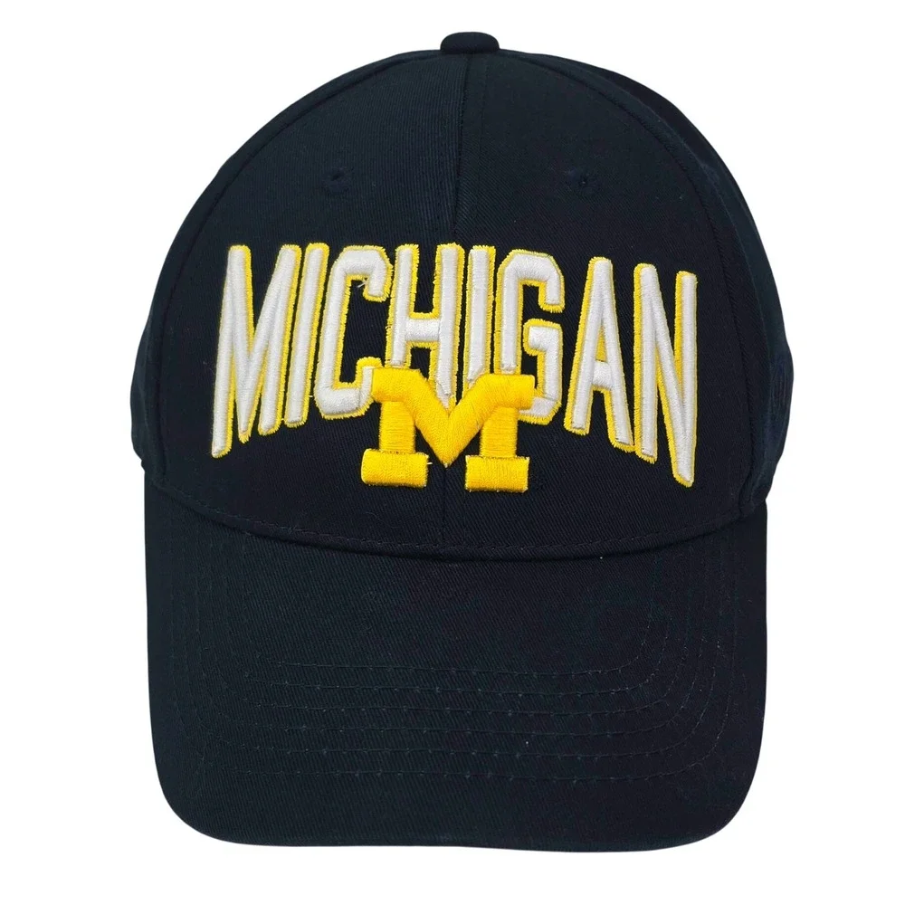 Michigan Wolverines Hat OSFA Navy Blue Cotton Snapback Cap NCAA Top of the World